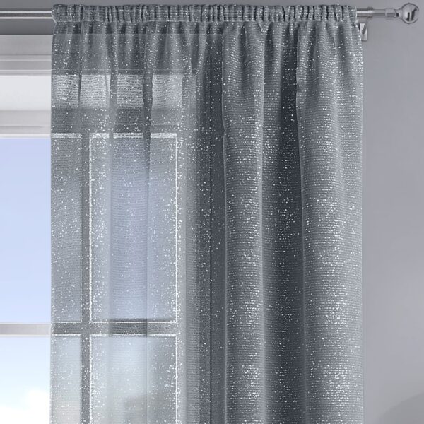 Alessandria_voile_charcoal_MAIN.jpg Velosso Alessandria Sparkle Charcoal Slot Top Voile Panel