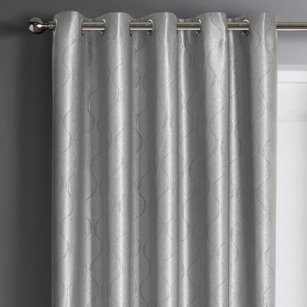 Evisa_dimout_silver_grey_eyelet_curtains_MAIN.jpg Velosso Evisa Silver Thermal Dimout Ready Made Eyelet Curtains