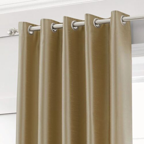 Intimates Latte Faux Silk Eyelet Curtains