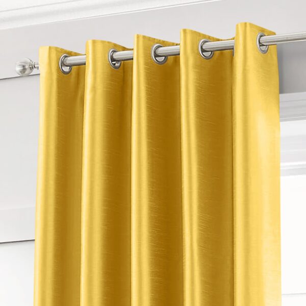 Faux_silk_ochre_eyelet_curtains_MAIN.jpg Intimates Ochre Yellow Faux Silk Eyelet Curtains