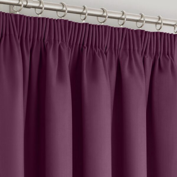 Velosso Manhattan Plum Pencil Pleat Blackout Curtains