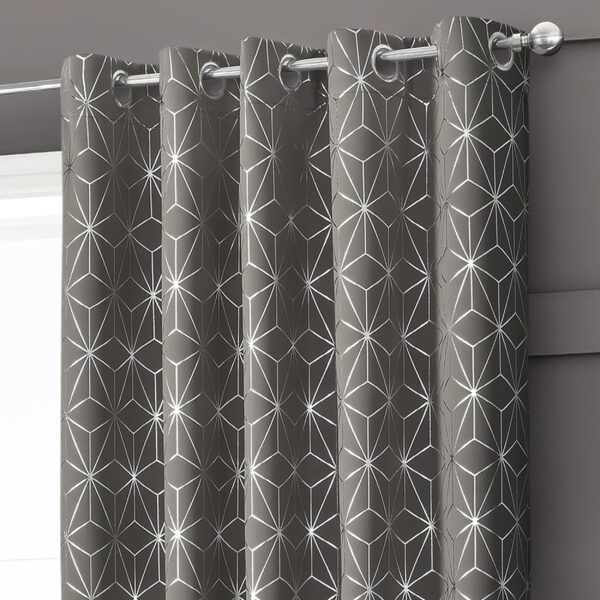 Moreno_blackout_charcoal_eyelet_curtains_MAIN.jpg Velosso Moreno Ready Made Thermal Dark Grey Blackout Curtains