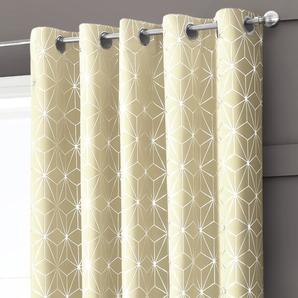 Moreno_blackout_cream_eyelet_curtains_MAIN.jpg Velosso Moreno Cream Thermal Blackout Ready Made Eyelet Curtains