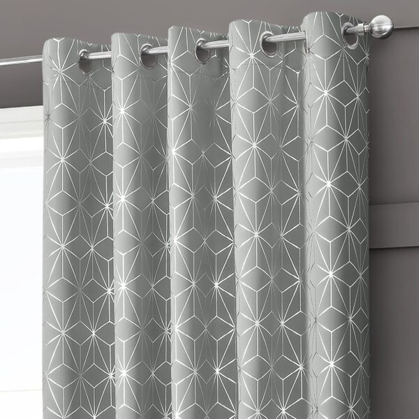 Moreno_blackout_silver_eyelet_curtains_MAIN.jpg Velosso Moreno Silver Thermal Blackout Ready Made Eyelet Curtains