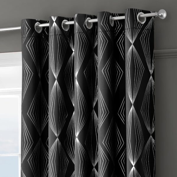 Onyx_black_blackout_eyelet_curtains_MAIN.jpg Velosso Onyx Black Ready Made Thermal Eyelet Curtains