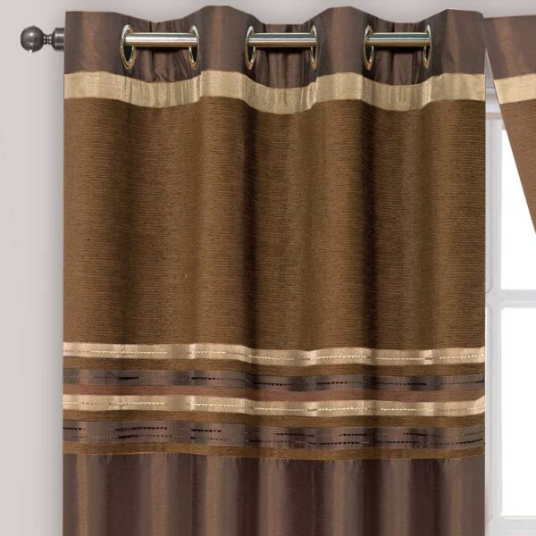 Intimates Renatta Chocolate Ready Made Eyelet Curtains