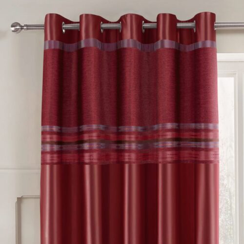 Intimates Renatta Wine Ready Made Eyelet Curtains